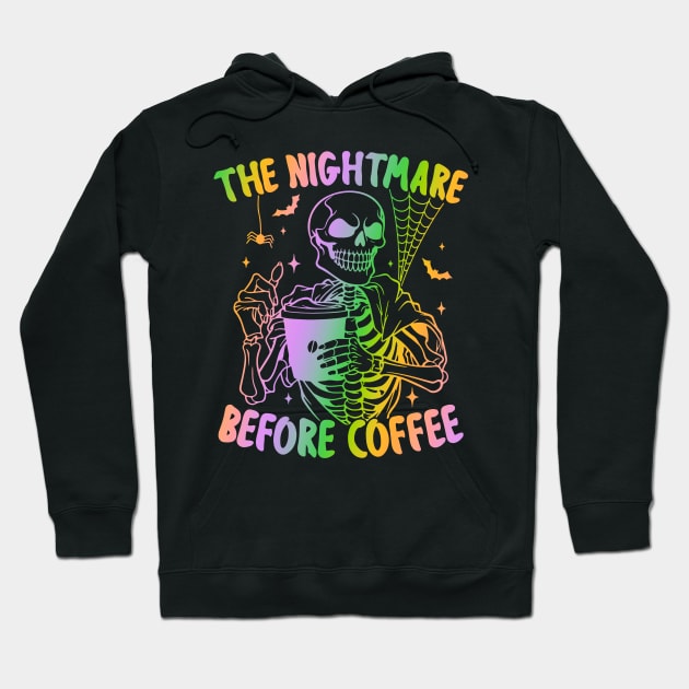 "Nightmare Before Coffee" Spooky Skeleton Hoodie by FlawlessSeams